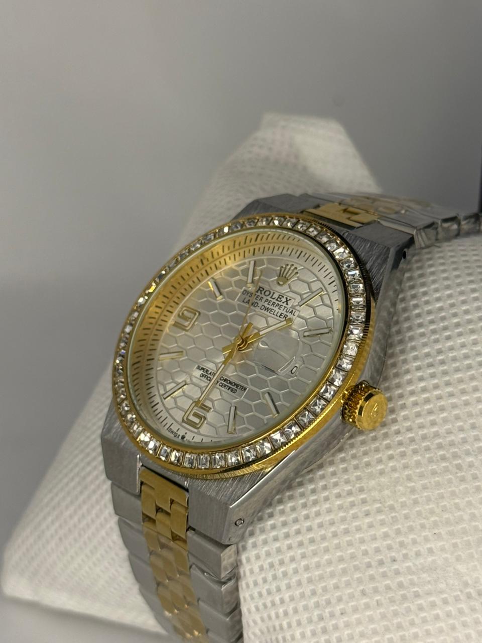 Rolex Oyster Perpetual Land-Dweller Two-Tone Diamond Bezel Watch