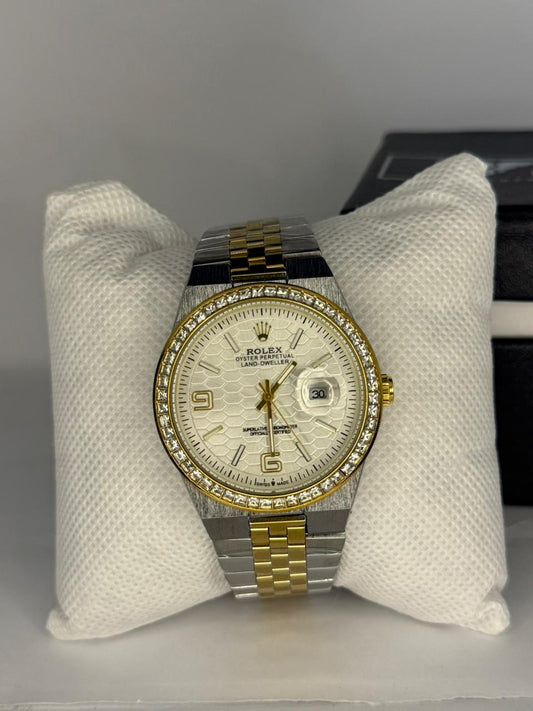 Rolex Oyster Perpetual Land-Dweller Two-Tone Diamond Bezel Watch