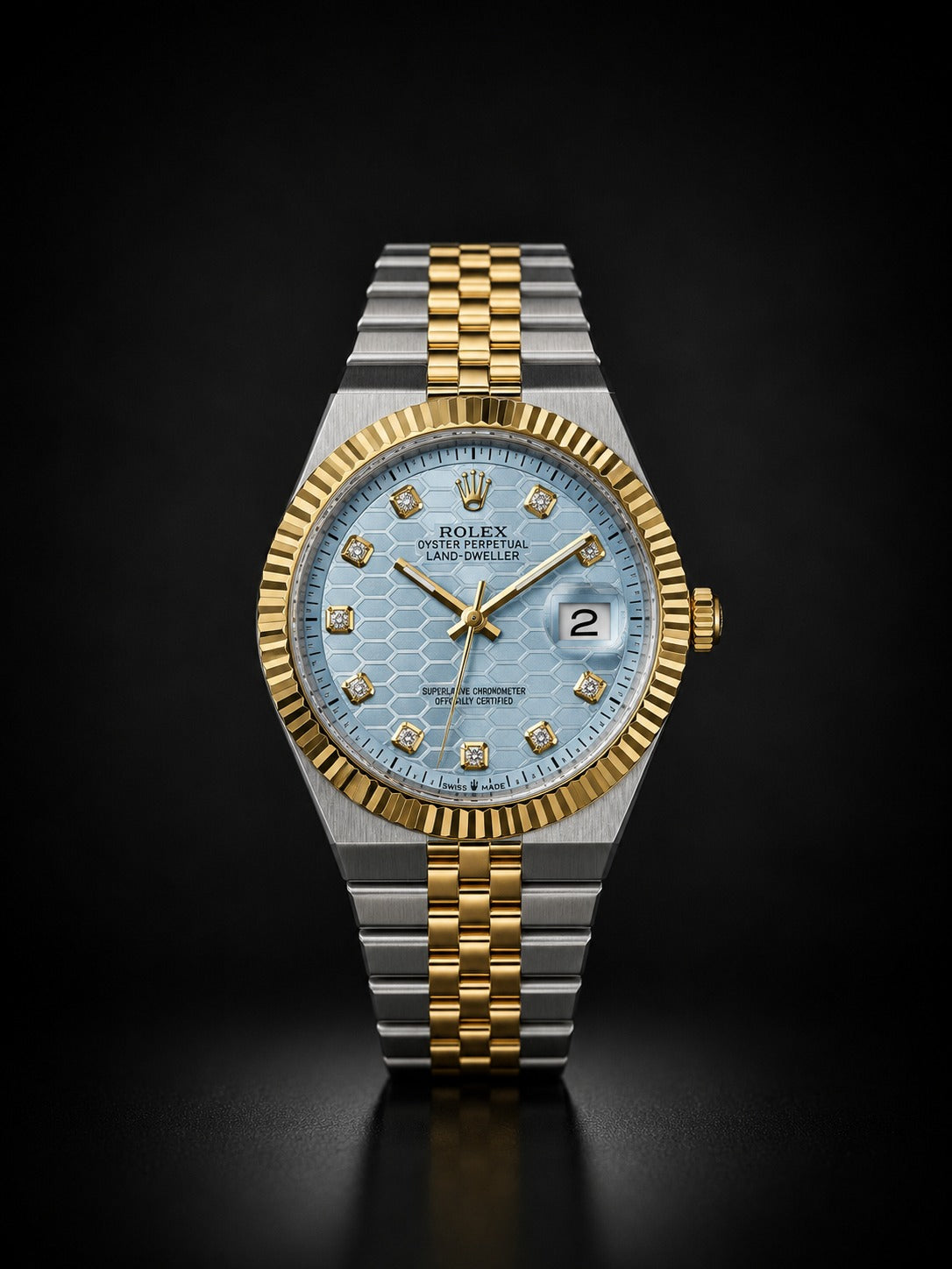 Rolex Land-Dweller Two-Tone  Diamond Dial Watch