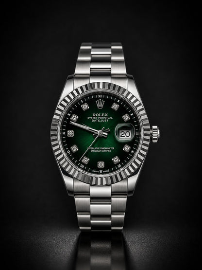 Rolex Oyster Perpetual Datejust Green Dial Watch