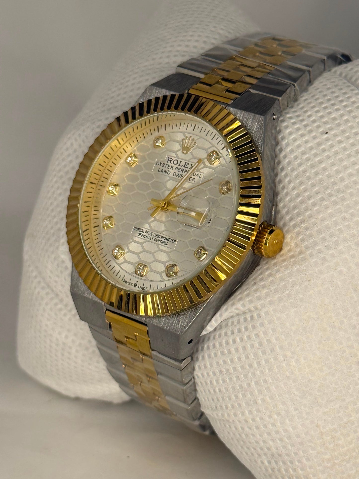 Rolex Land-Dweller Two-Tone  Diamond Dial Watch