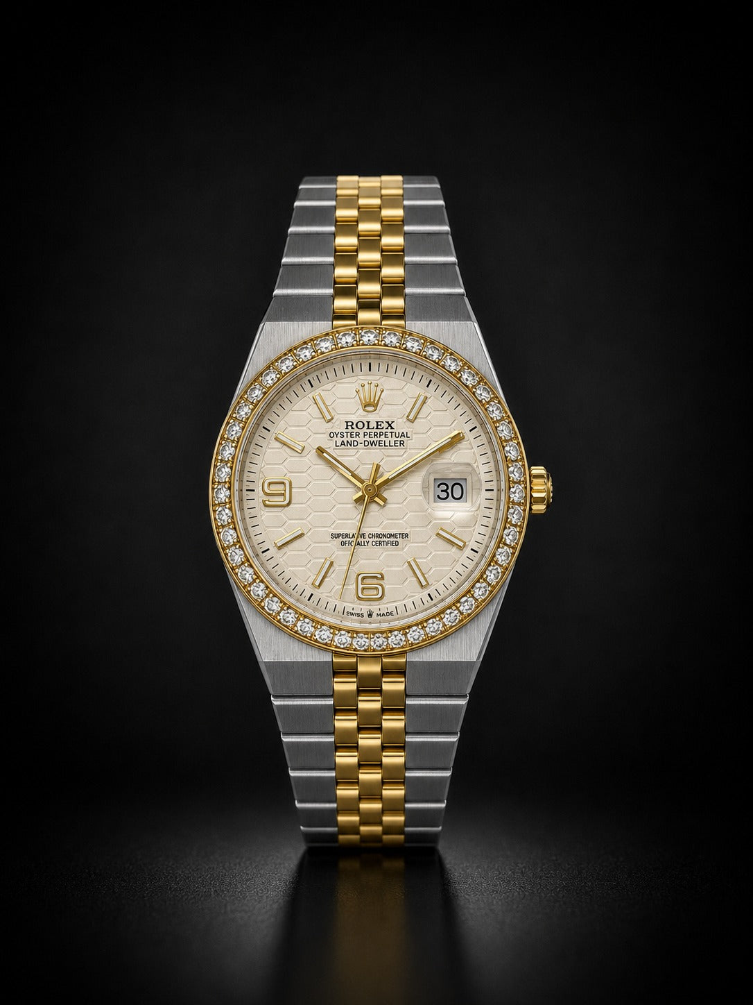 Rolex Oyster Perpetual Land-Dweller Two-Tone Diamond Bezel Watch