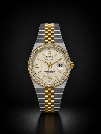 Rolex Oyster Perpetual Land-Dweller Two-Tone Diamond Bezel Watch